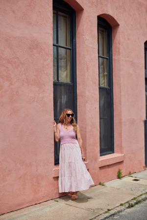 Elan Mixed Media Maxi Dress