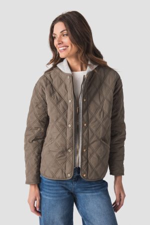 En Creme Quilted Jacket Hoodie