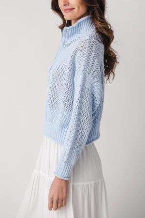 Vintage Havana Open Knit 1/4 Zip Sweater