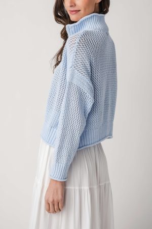 Vintage Havana Open Knit 1/4 Zip Sweater