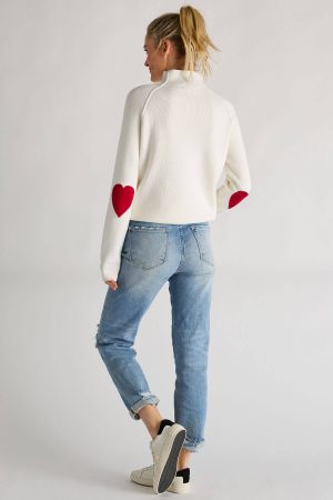 Cezele Heart Sleeve Sweater