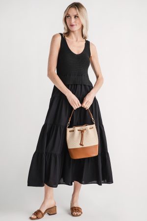 Elan Mixed Media Maxi Dress