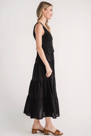 Elan Mixed Media Maxi Dress