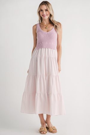 Elan Mixed Media Maxi Dress