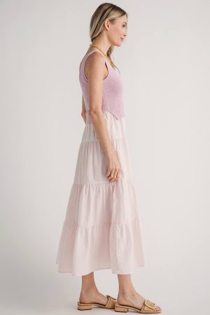 Elan Mixed Media Maxi Dress