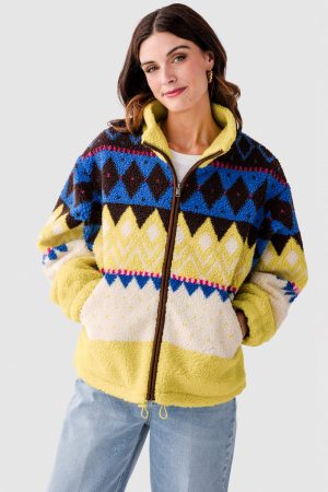 RD Style Whistler Sherpa Zip Front Jacket