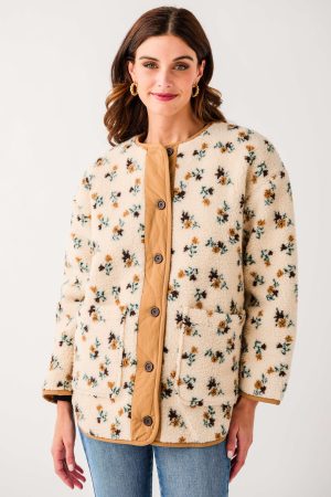 RD Style Sophia Sherpa Button Front Jacket