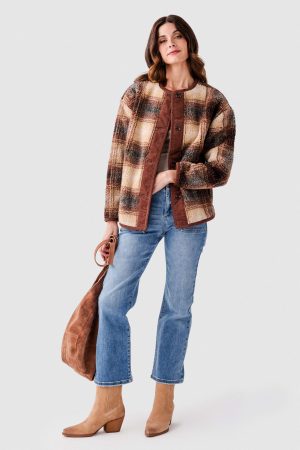 RD Style Sophie Sherpa & Cord Trim Jacket