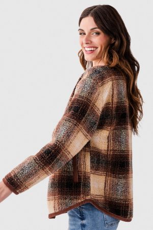 RD Style Sophie Sherpa & Cord Trim Jacket