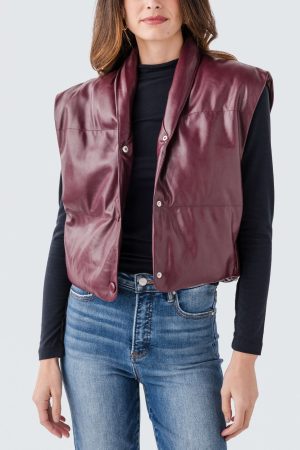Elan Faux Leather Vest