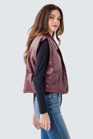 Elan Faux Leather Vest