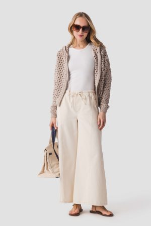 Elan Crochet Hooded Sweater