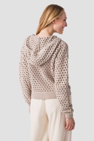 Elan Crochet Hooded Sweater