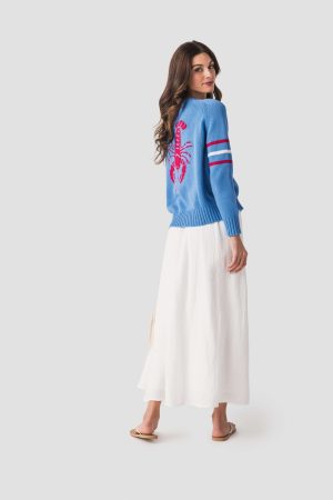 Pink Pineapple Lobster Campus Sweater