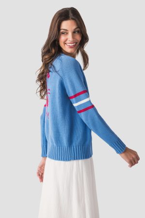 Pink Pineapple Lobster Campus Sweater