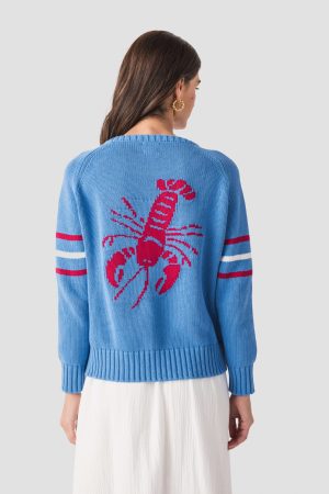 Pink Pineapple Lobster Campus Sweater