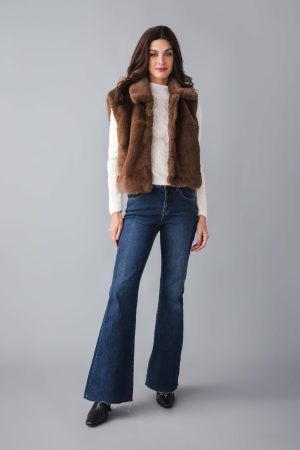 Dress Forum Collared Faux Fur Vest