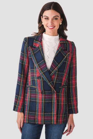 Fore Collection Tartan Plaid Blazer