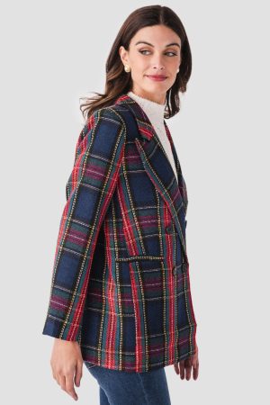 Fore Collection Tartan Plaid Blazer