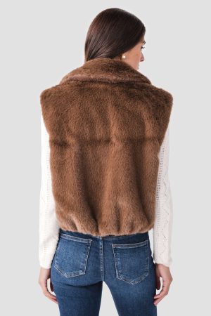 Dress Forum Collared Faux Fur Vest