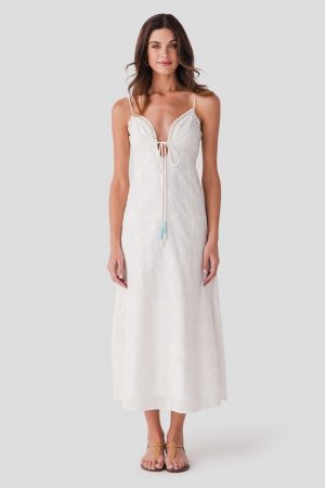 Surf Gypsy Palm Eyelet Maxi Dress
