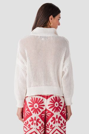Vintage Havana Open Knit 1/4 Zip Sweater