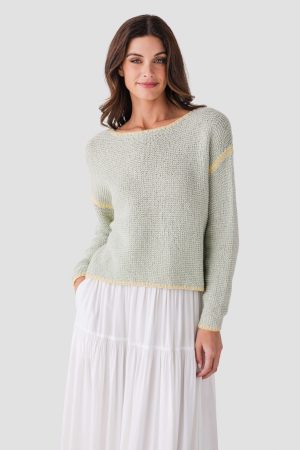By Together Contrast Stitch Crochet Sweater