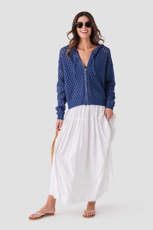 Elan Crochet Hooded Sweater