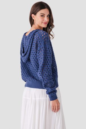 Elan Crochet Hooded Sweater